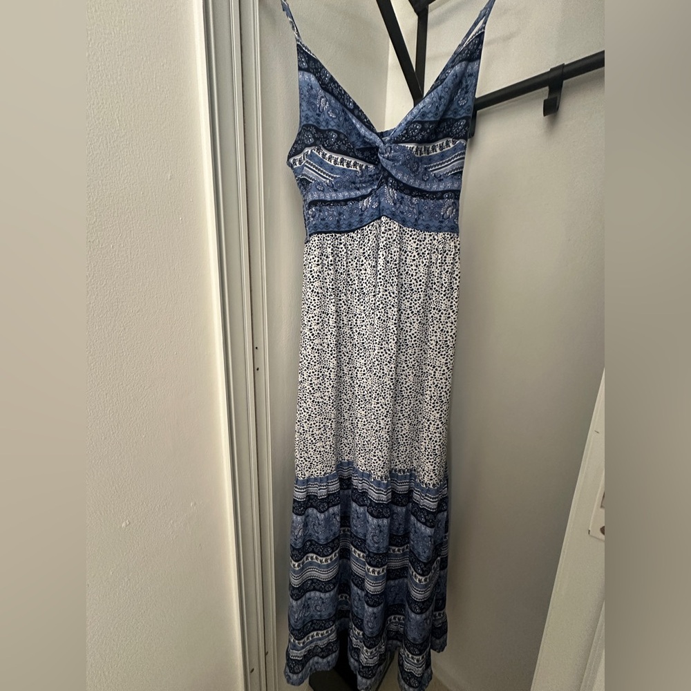 Blue and White Maxi Dress